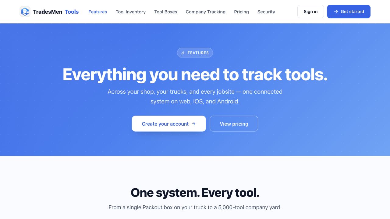 TradesMen Tools inventory preview